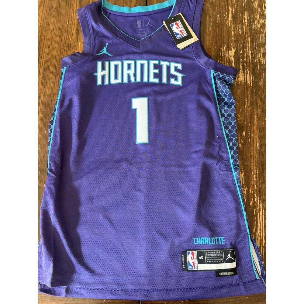 LaMelo Ball Purple Charlotte Hornets Swingman Jersey Statement Size S New